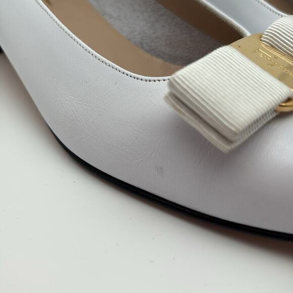 Salvatore Ferragamo Women’s White Shoes Size 7 1/2 AA - Picture 7 of 15
